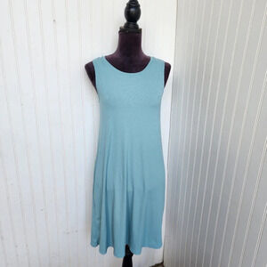 32 Degrees Cool Womens Sleeveless Tank Shift Dress Cool Blue Slinky Ribbed Sz S